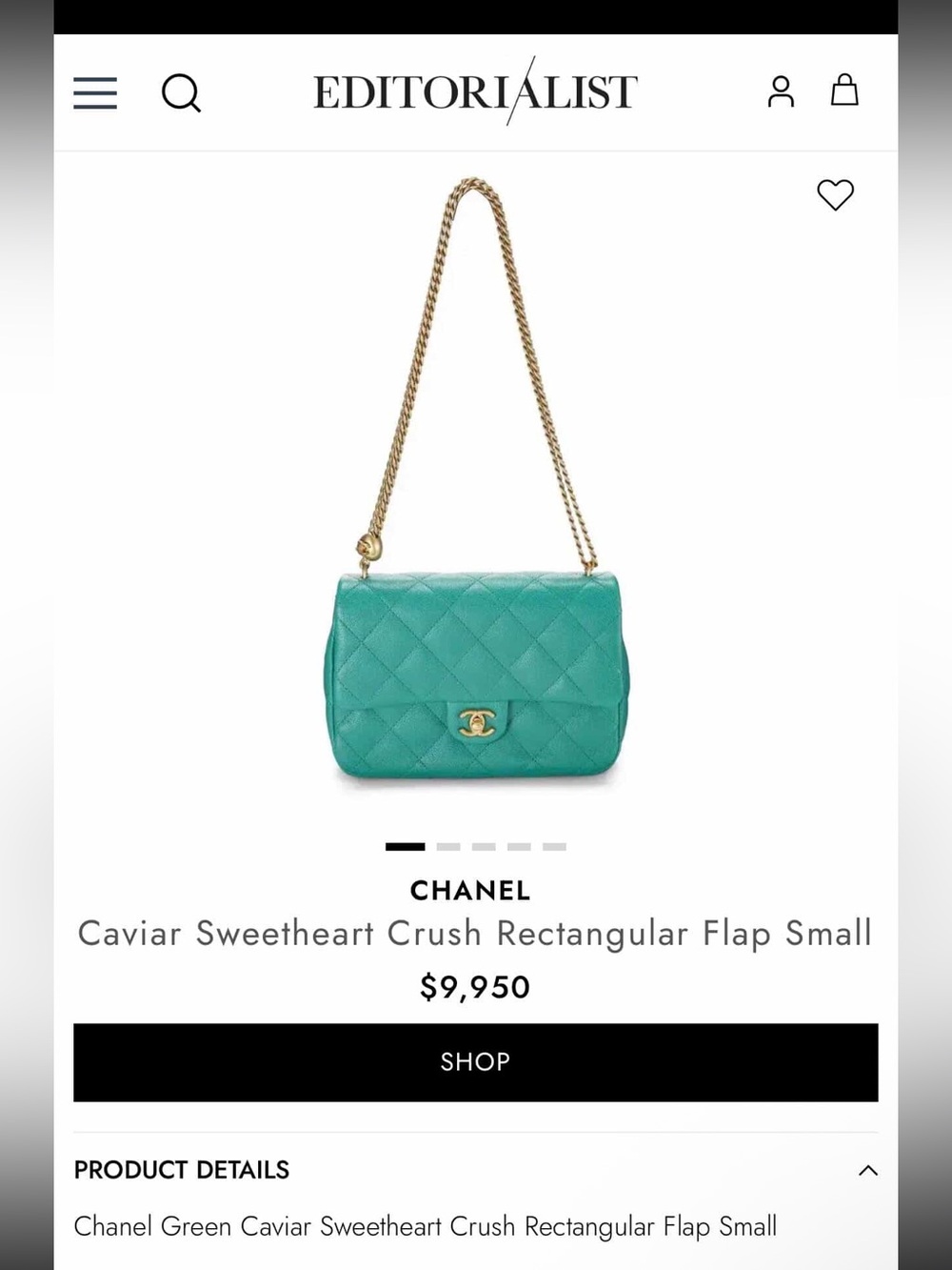CHANEL Green Caviar Sweetheart Crush Small Flap Handbag - Picture 3 of 3